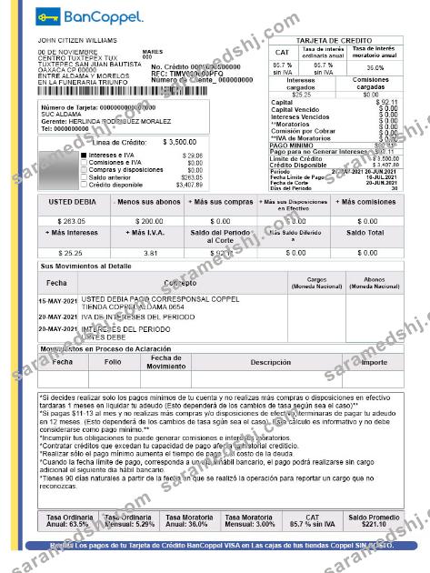Mexico BanCoppel account st